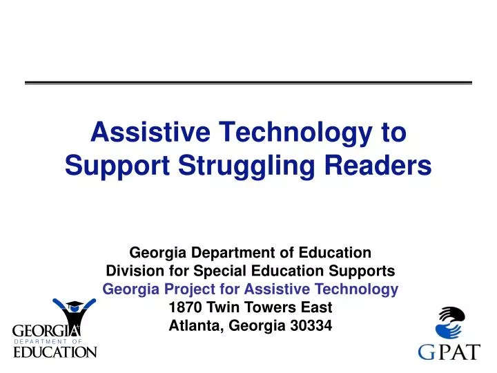 assistive technology to support struggling readers