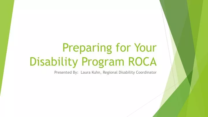 preparing for your disability program roca