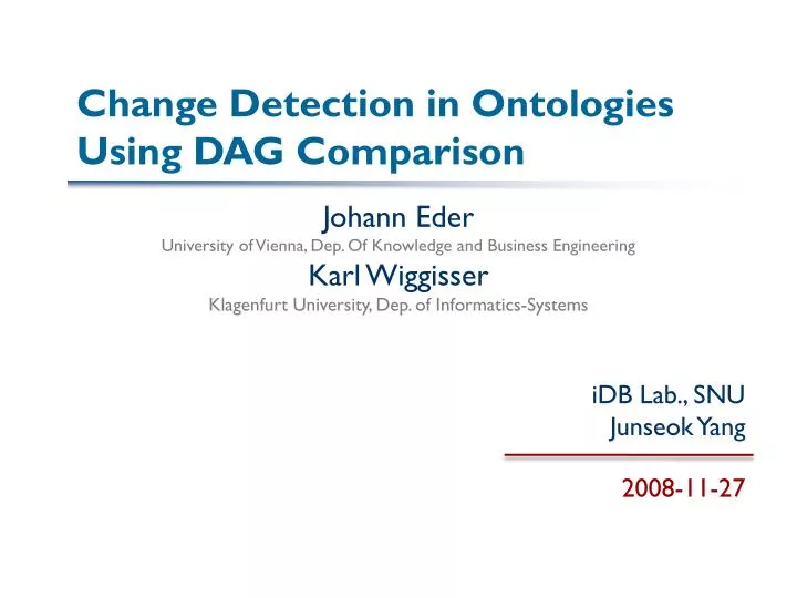 change detection in ontologies using dag comparison