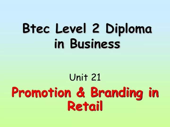 btec level 2 diploma in business