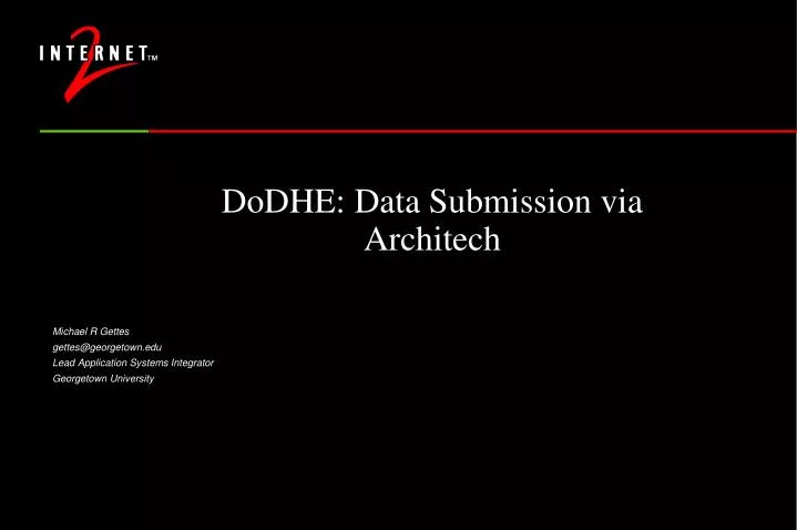 dodhe data submission via architech