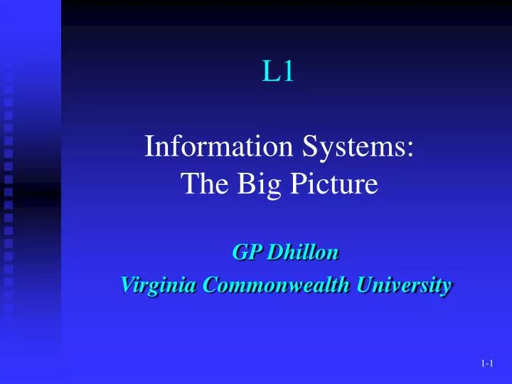l1 information systems the big picture