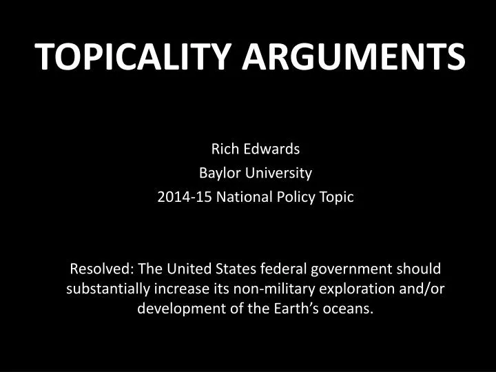 topicality arguments