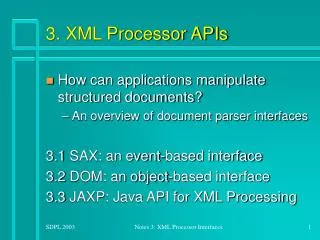 3. XML Processor APIs
