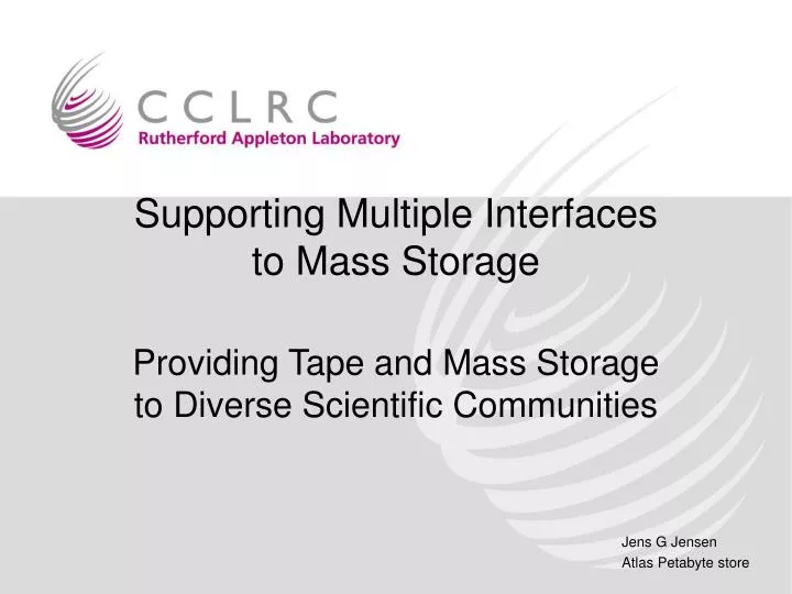 supporting multiple interfaces to mass storage