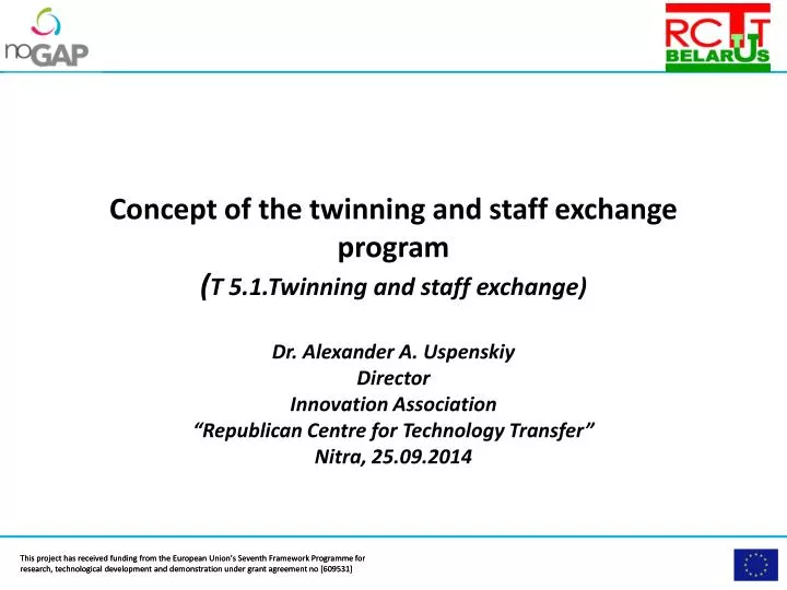 concept of the twinning and staff exchange program t 5 1 twinning and staff exchange