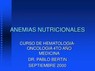 anemias nutricionales