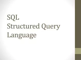 sql structured query language