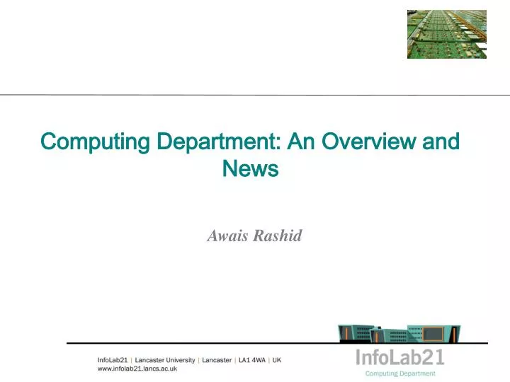 computing department an overview and news