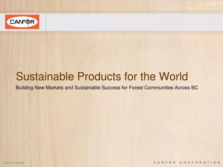 sustainable products for the world