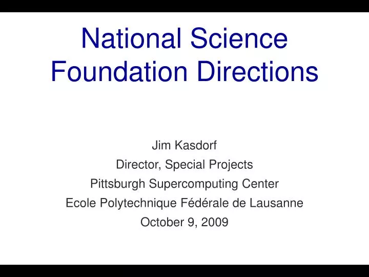 national science foundation directions