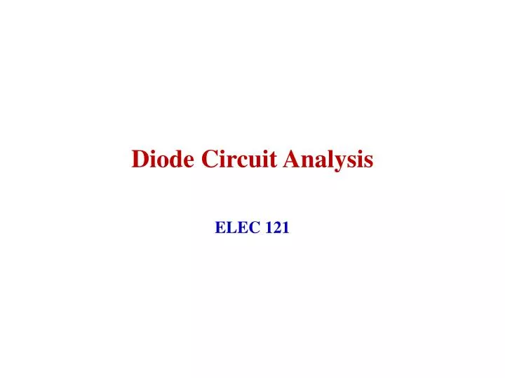 diode circuit analysis