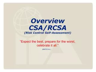 overview csa rcsa risk control self assessment