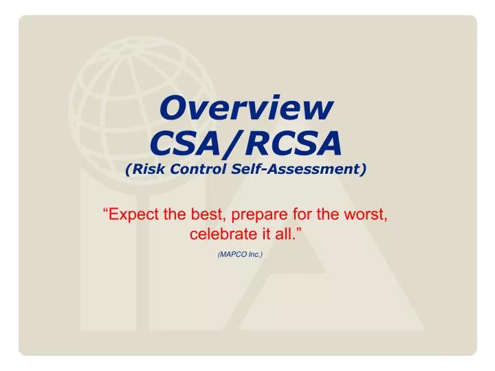 overview csa rcsa risk control self assessment
