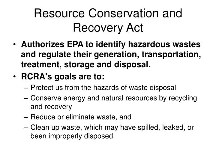 resource conservation and recovery act