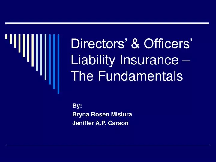 directors officers liability insurance the fundamentals