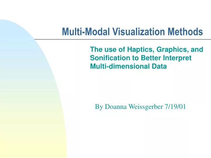 multi modal visualization methods