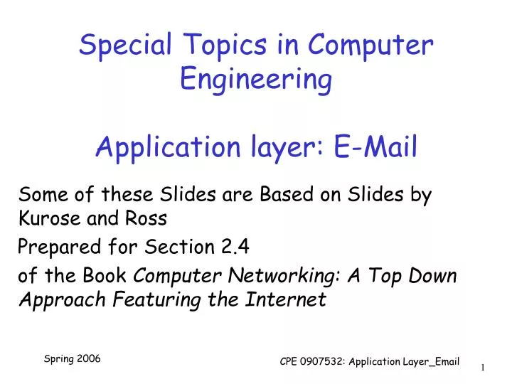 special topics in computer engineering application layer e mail