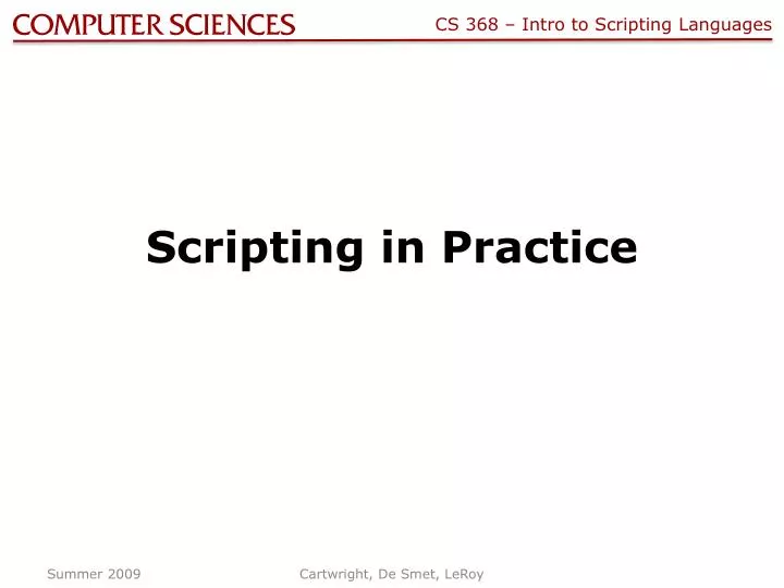scripting in practice