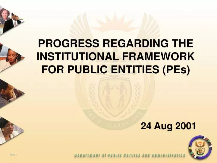 progress regarding the institutional framework for public entities pes 24 aug 2001