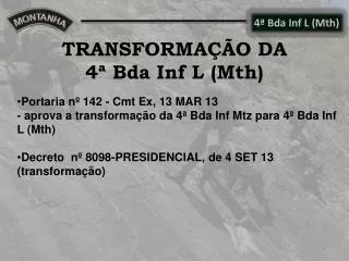transforma o da 4 bda inf l mth