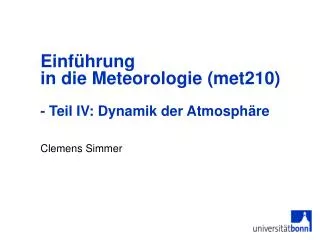 einf hrung in die meteorologie met210 teil iv dynamik der atmosph re