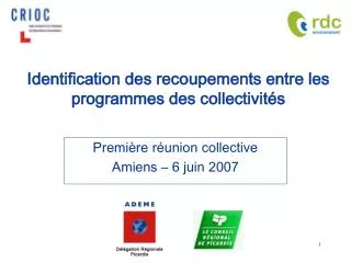 identification des recoupements entre les programmes des collectivit s