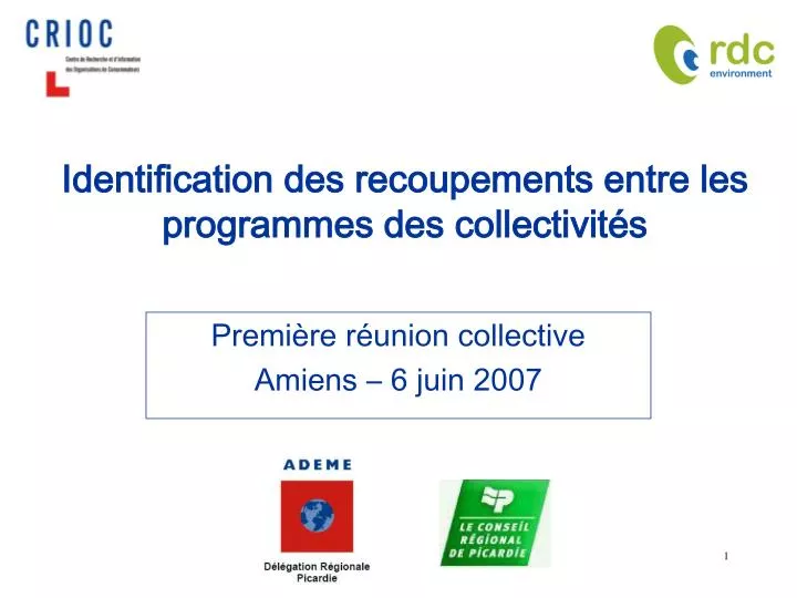 identification des recoupements entre les programmes des collectivit s