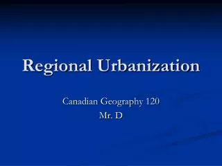 Regional Urbanization