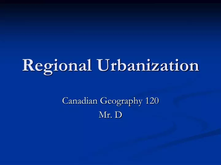 regional urbanization
