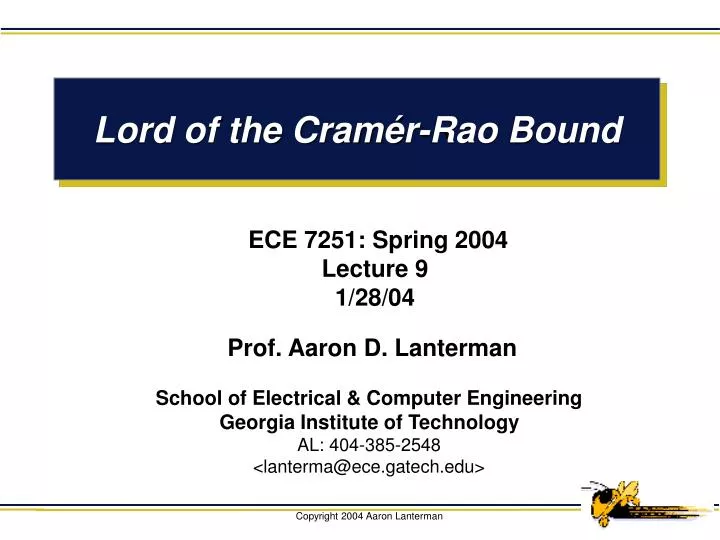 lord of the cram r rao bound