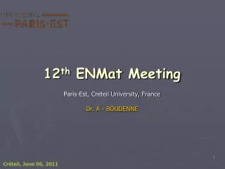 12 th enmat meeting