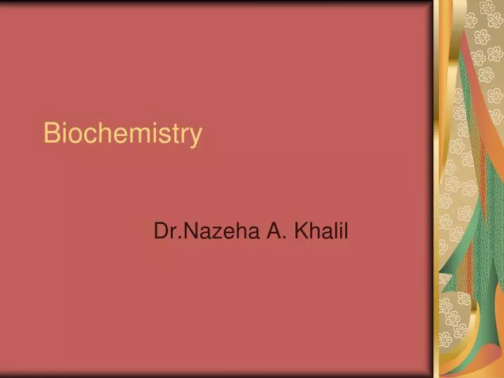 biochemistry