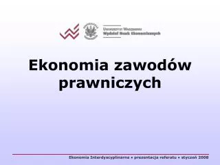 ekonomia zawod w prawniczych