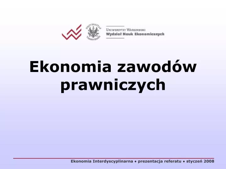 ekonomia zawod w prawniczych