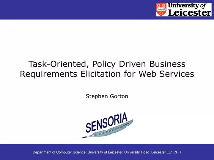 task oriented policy driven business requirements elicitation for web services