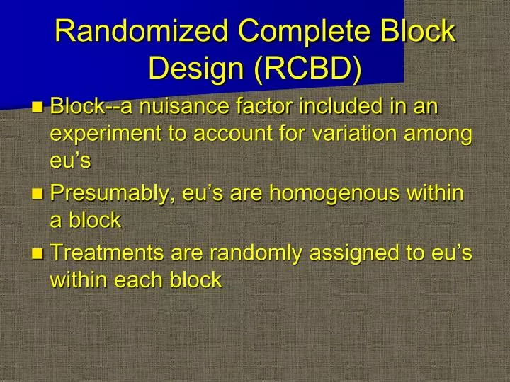 randomized complete block design rcbd