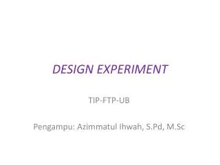 design experiment