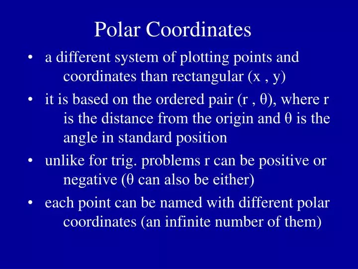 polar coordinates