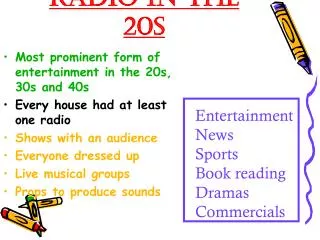 Radio in the 20s