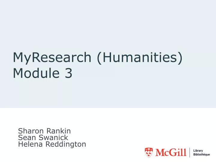 myresearch humanities module 3