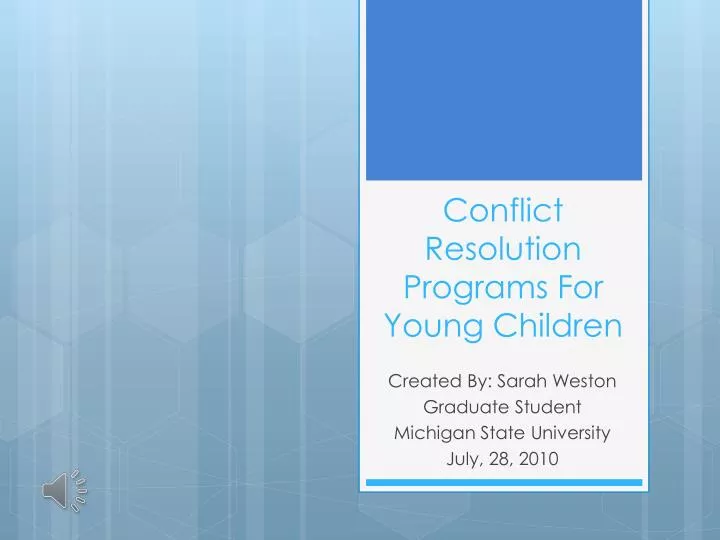 conflict resolution programs for young children