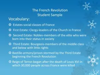 The French Revolution Student Sample