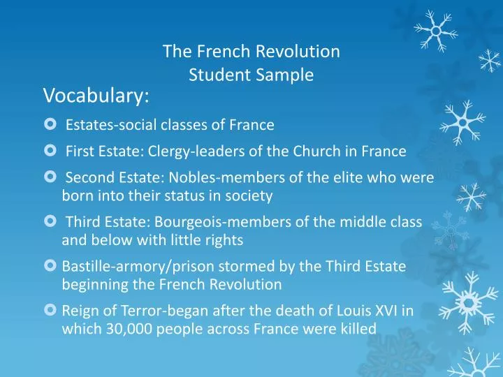 the french revolution student sample