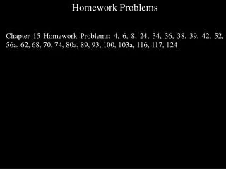 Homework Problems