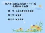 第八章 主族金属元素（一） 碱 金属和碱土金属 - slide 1