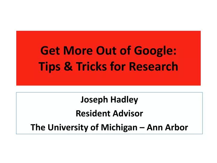 get more out of google tips tricks for research
