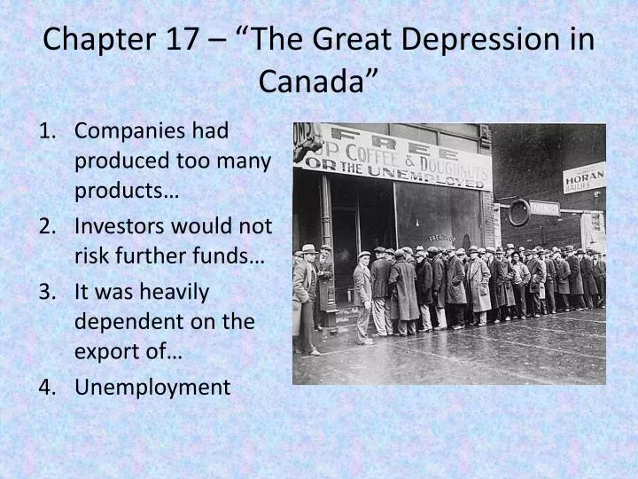 chapter 17 the great depression in canada