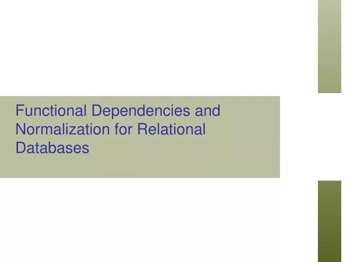 functional dependencies and normalization for relational databases