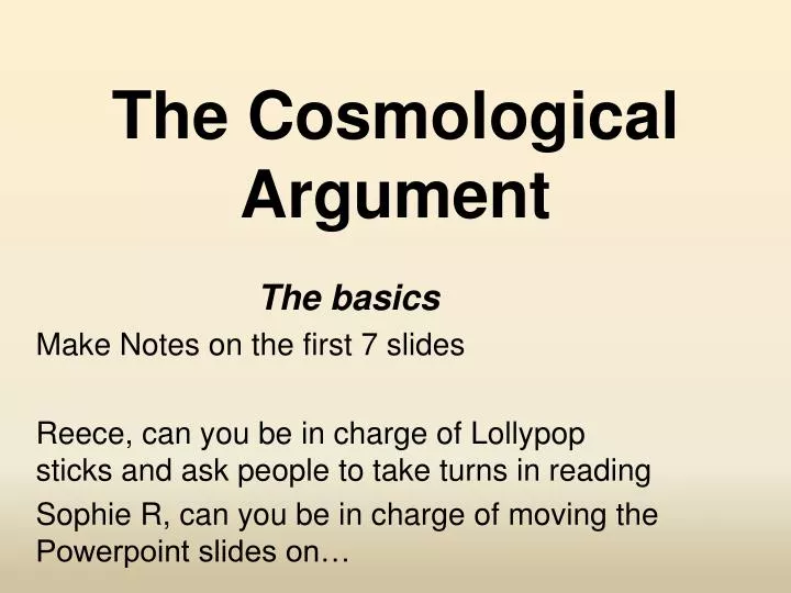 the cosmological argument